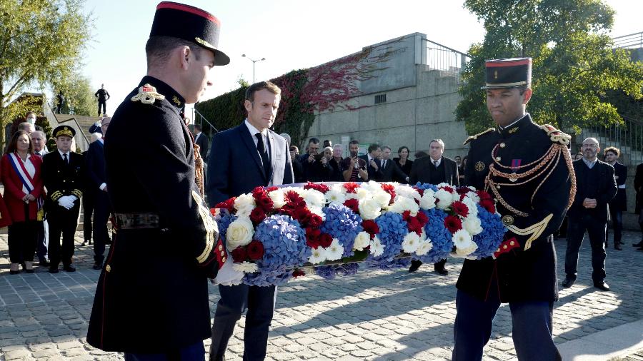 O presidente da França, Emmanuel Macron, em cerimônia pelos 60 anos do massacre de argelinos - Reuters