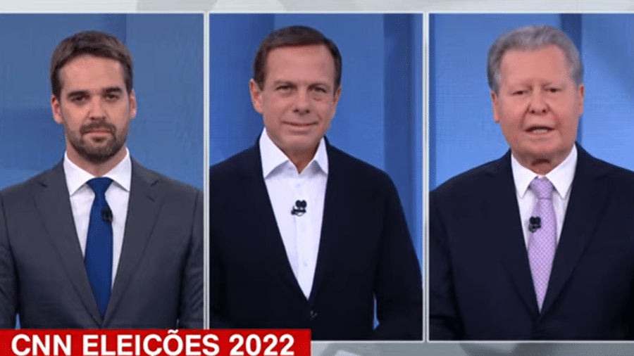 Eduardo Leite, João Doria e Arthur Virgílio Neto participaram de debate na CNN - Reprodução/YouTube CNN Brasil