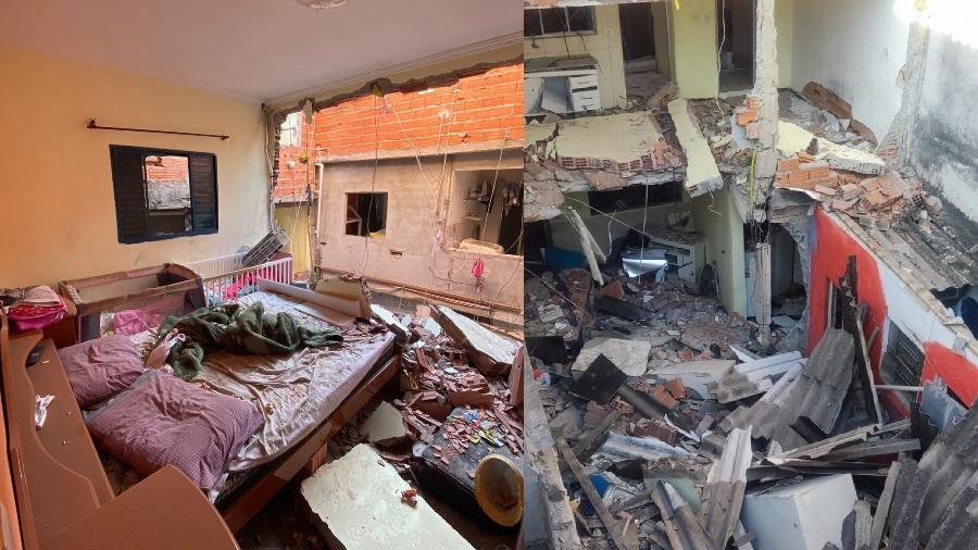 Casa ficou destruída após a explosão de botijão - Divulgação/Corpo de Bombeiros de São Paulo