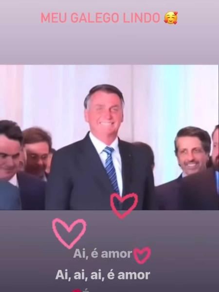 Michelle Bolsonaro faz declaração de amor ao marido, o presidente Jair Bolsonaro (PL) - Reprodução/Instagram