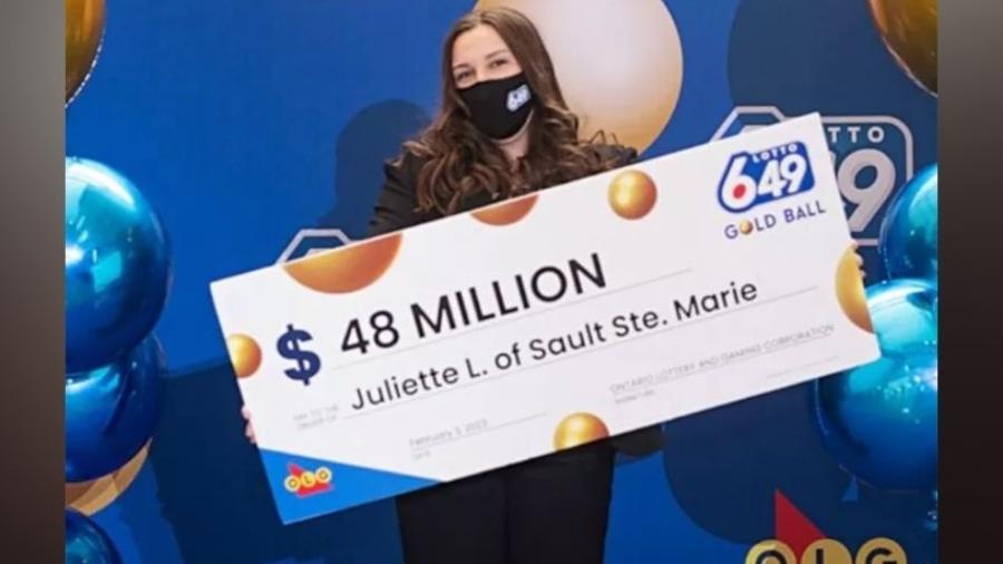 Juliette Lamour se tornou mais jovem vencedora de um valor tão alto, segundo loteria canadense - Reprodução/Ontario Lottery and Gaming Corporation