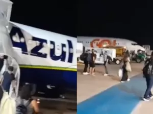 Aviões colidem no Aeroporto de Teresina e voos são cancelados; vídeo