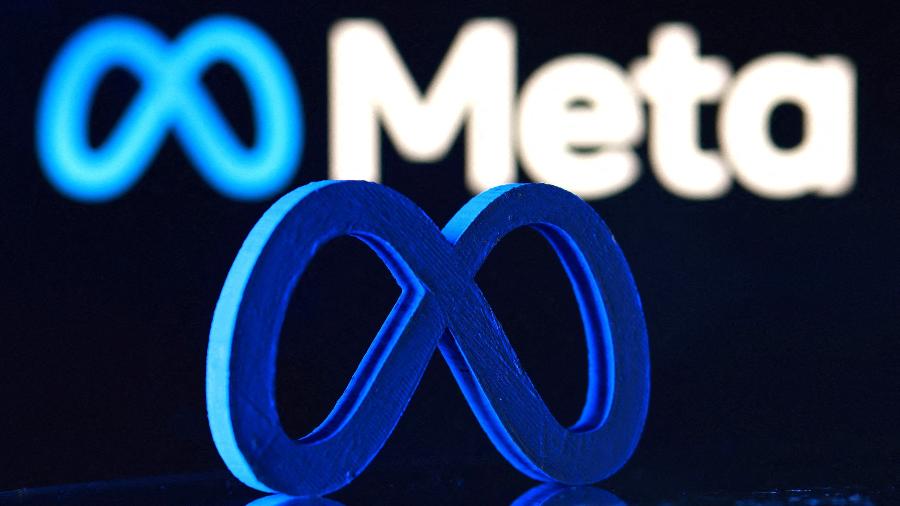 Ilustração com logotipo da Meta impresso em 3D20