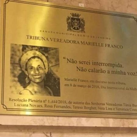 Tribuna da Câmara de Vereadores do Rio ganha nome de Marielle - Divulgação