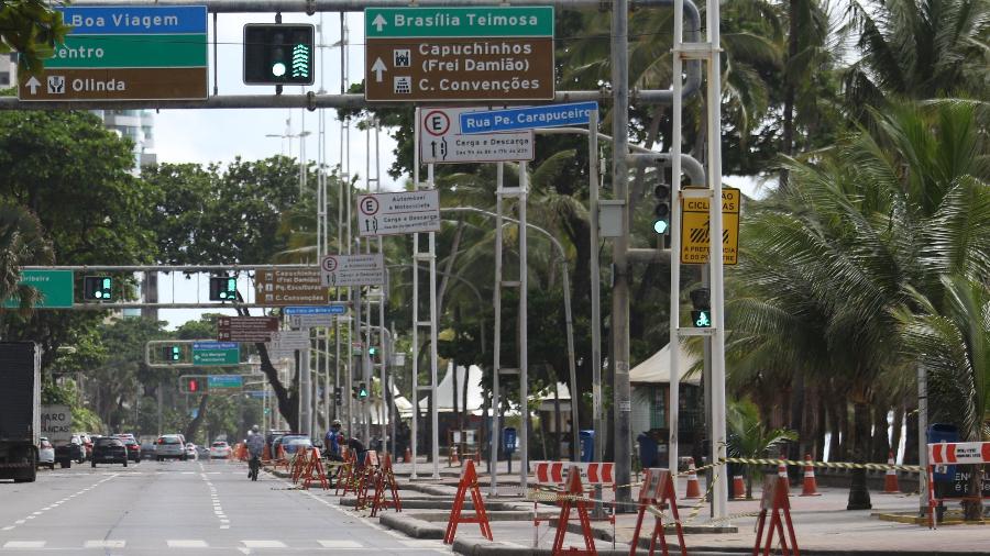 Vista da praia de Boa Viagem, na zona sul de Recife - Marlo Costa/Futura Press/ Estadão Conteúdo
