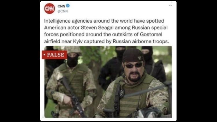 Não, o ator Steven Seagal não está lutando na Ucrânia, e este tuíte não é da rede CNN - Twitter - Twitter