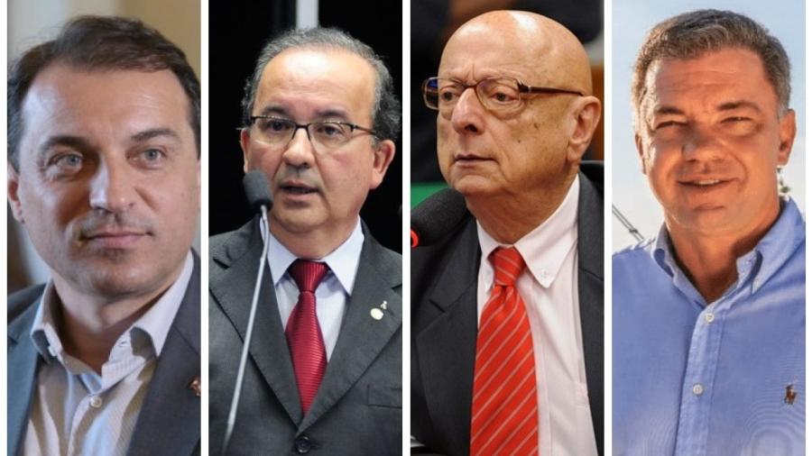 Carlos Moisés, Jorginho Mello, Espiridião Amin e Gean Loureiro disputam o governo de Santa Catarina - Divulgação e Agência Senado