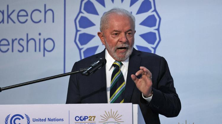 President-elect Luiz Inácio Lula da Silva (PT) speaks during COP27 in Egypt - AHMAD GHARABLI / AFP - AHMAD GHARABLI / AFP