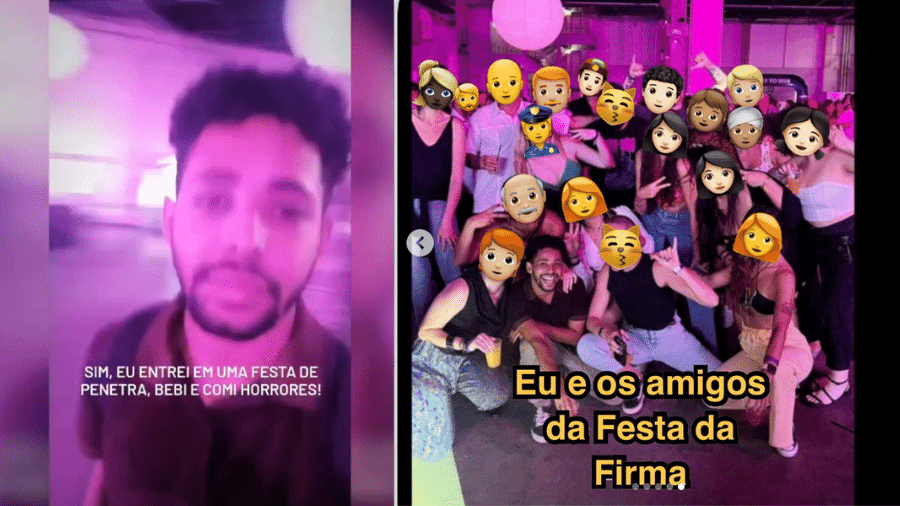 O consultor de vendas Guilherme Alexandre Pauferr foi a uma festa da firma de penetra - Reprodução/Instagram