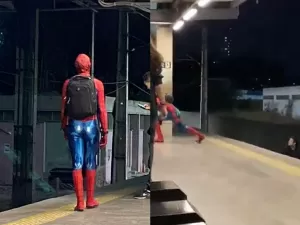 Briga envolvendo 'Homem-Aranha' acaba com suspeito no trilho do metrô em BH