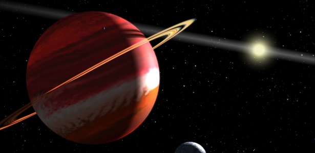 Desenho artístico do planeta 51 Eridani b - NASA, ESA, and G. Bacon (STScI)