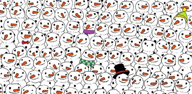 28.dez.2015 - A imagem acima, chamada popularmente de "Find the Panda" (encontre o panda, na tradução), se tornou um sucesso nas redes sociais neste final de 2015 - Divulgação