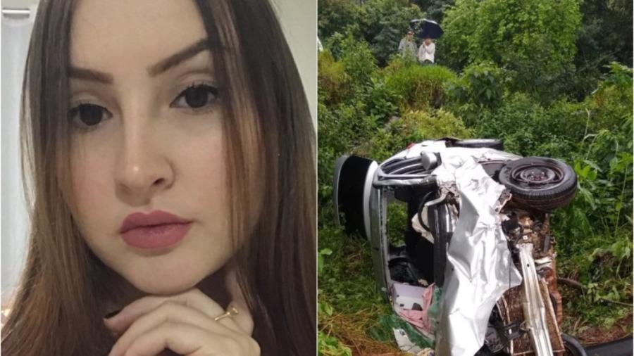 Sabrina Romanovski, 21 anos, morreu em Chapecó (SC) - Arquivo Pessoal; Divulgação/Corpo de Bombeiros-SC