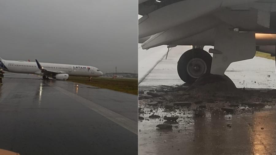 Aeronave vinda de Guarulhos saiu da pista ao pousar em Florianópolis 