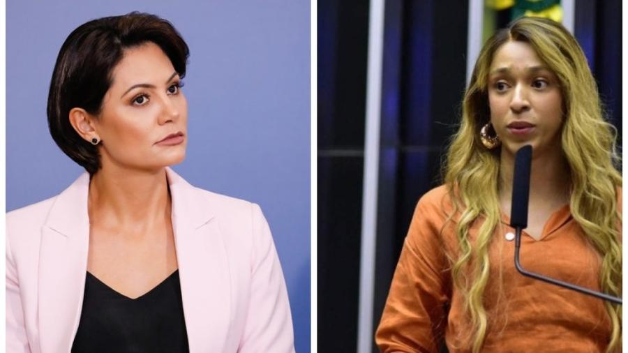 Ex-primeira-dama Michelle Bolsonaro (PL)  e Erika Hilton (PSOL-SP) 