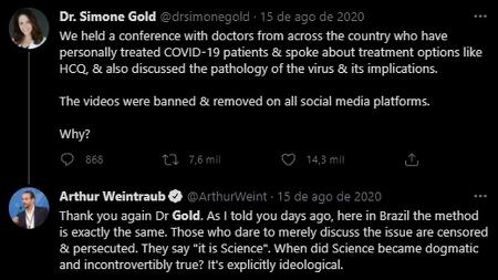 Interação Weintraub e Simone - Reprodução - Reprodução