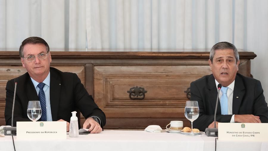 Jair Bolsonaro e Braga Netto em reunião do conselho de governo - Marcos Corrêa/PR