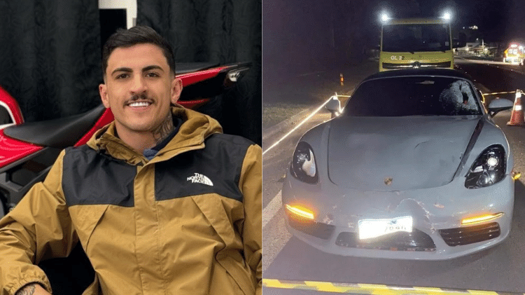 O influenciador Renan Rocha da Silva é apontado pela polícia como dono do Porsche que colidiu com a motocicleta da vítima