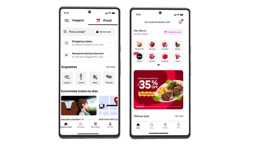 Parceria fará com que IFood seja acessível no app da Uber e vice-versa Parceria fará com que IFood seja acessível no app da Uber e vice-versa