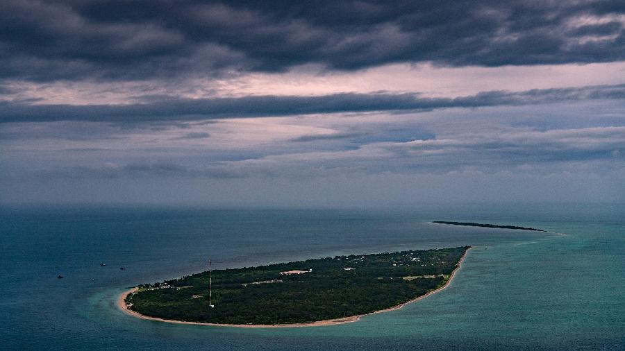 Visão aérea de Ilha de Masig, na Austrália, que pode desaparecer por causa do aquecimento global - Matthew Abbott/The New York Times