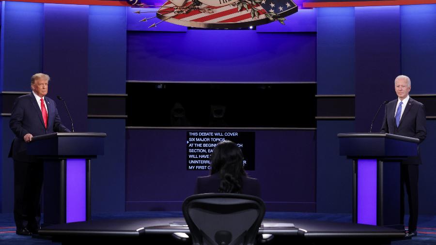 Donald Trump e Joe Biden participam de debate nos Estados Unidos - Chip Somodevilla / Getty Images / AFP