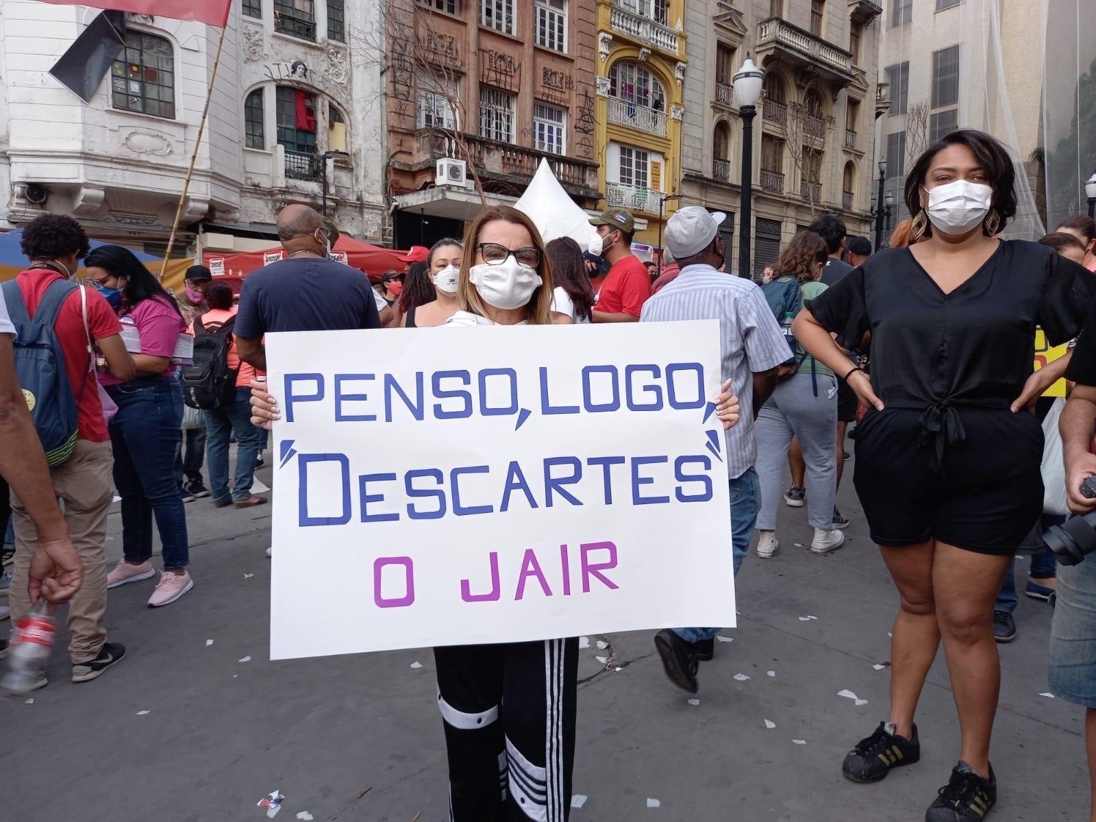 7.set.2021 - Manifestantes durante atos contra o presidente Jair Bolsonaro no V - Juliana Arreguy/UOL