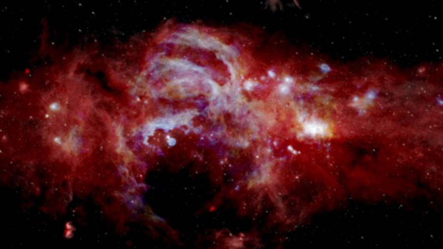 No início de 2020 a Nasa divulgou foto do centro da Via Láctea feita pelo telescópio infravermelho Sofia - NASA/SOFIA/ JPL-Caltech/ ESA/ Herschel