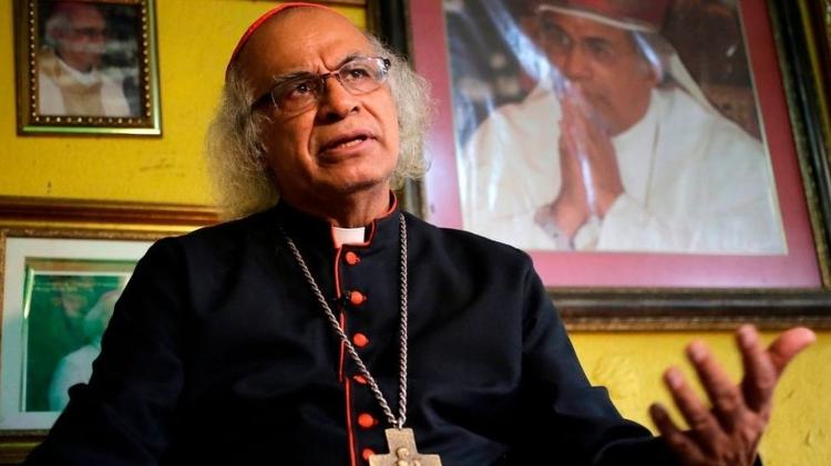 Cardinal Brenes, the highest Catholic official in Nicaragua, has gone from being a combative figure to softening his stance against the government - Getty Images - Getty Images