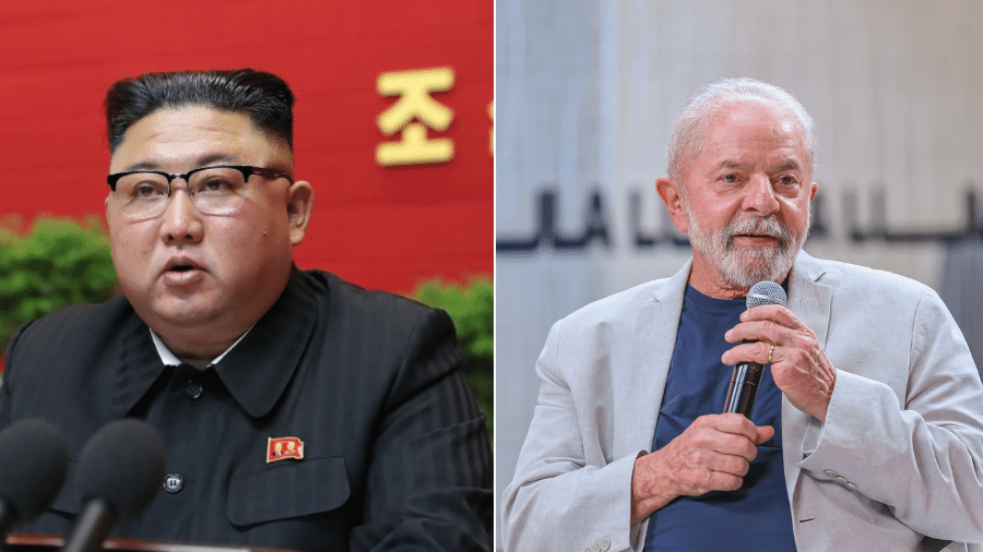 O líder da Coreia do Norte Kim Jong-un e o presidente eleito Luiz Inácio Lula da Silva (PT)  - AFP/KCNA VIA KNS; e Ricardo Stuckert