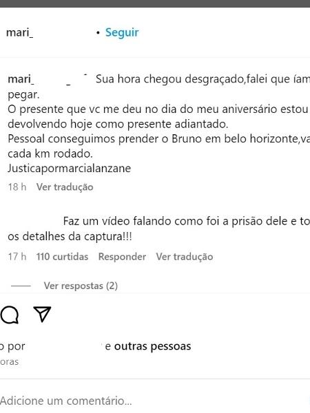 Mariusa de Quadra usou as redes sociais para publicar mensagem ao sobrinho