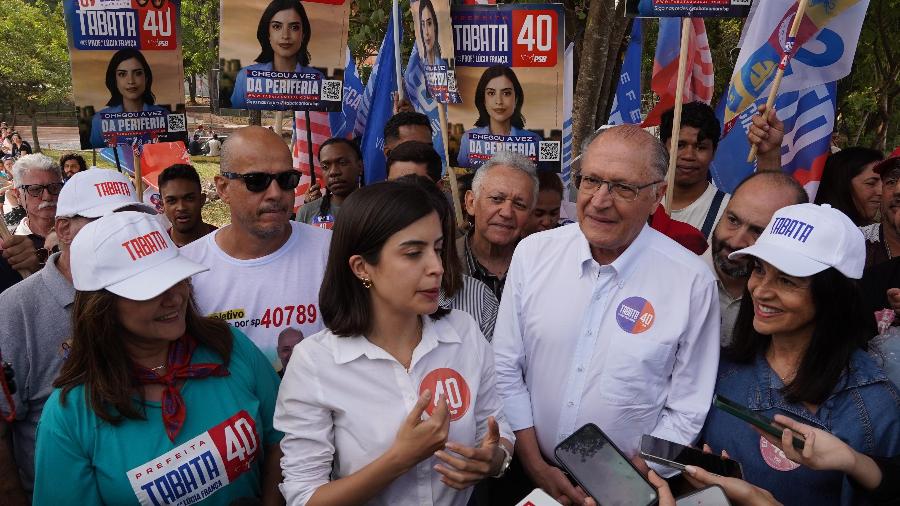 Alckmin reforçou comitiva de Tabata no último dia de campanha - Rafael Jannuzzi/Divulgação