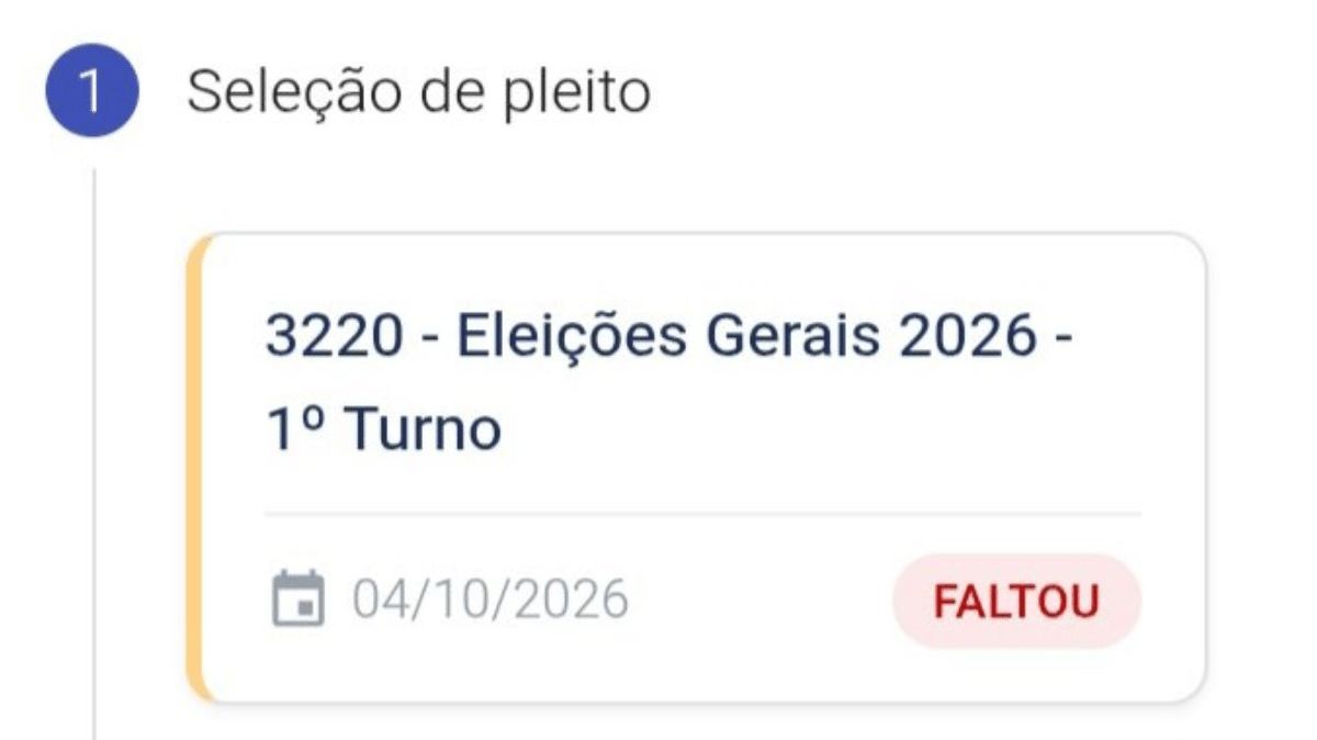 Mensagem de "Faltou" apareceu para eleitores que afirmam ter votado no 1º turno - undefined