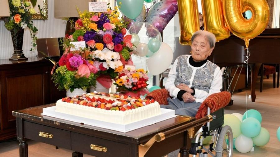 Tomiko Itooka morreu aos 116 anos em uma casa de repouso na cidade de Ashiya - Handout / Courtesy of Ashiya City / AFP