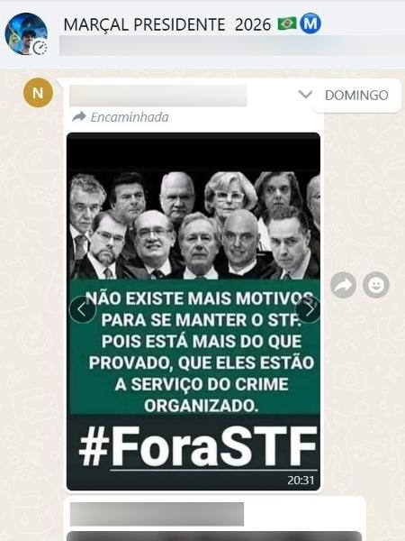 Usando foto com composição antiga de ministros, publicação defende a extinção do STF