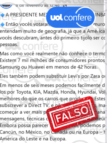 13.fev.2025 - Texto circula em redes sociais sem autoria identificada desde 2017