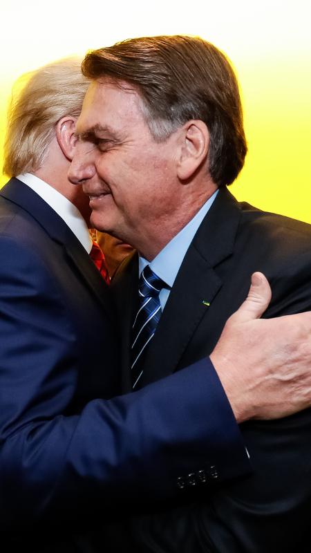 Jair Bolsonaro é cumprimentado por Donald Trump, em Nova York - Alan Santos - 24.set.18/PR