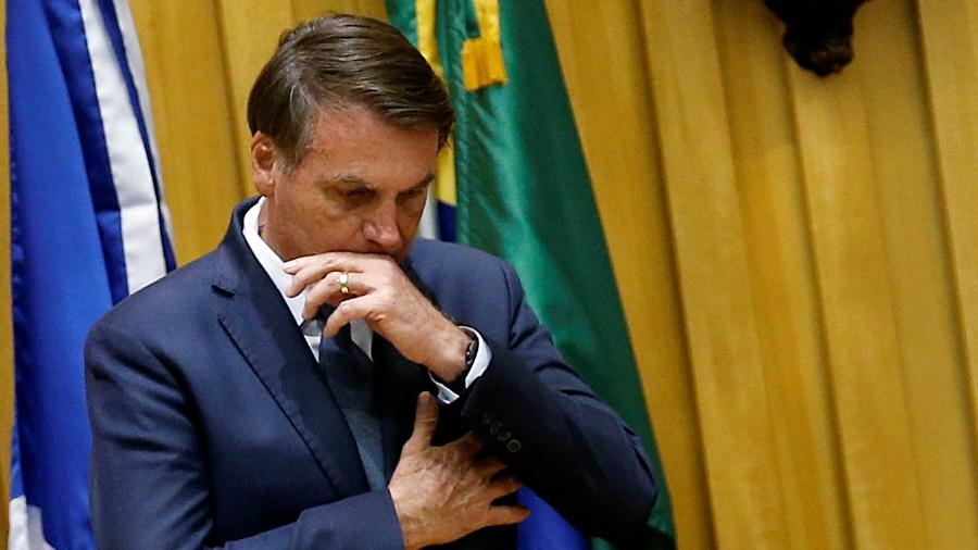 Presidente Jair Bolsonaro durante cerimônia no Tribunal Superior do Trabalho - 