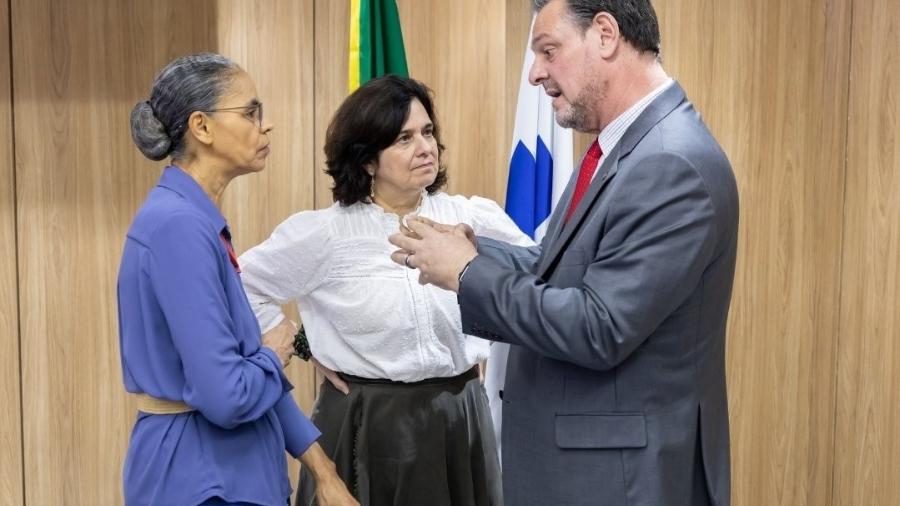 Ministros Marina Silva, Nísia Trindade e Carlos Fávaro se reúnem em Brasília - Reprodução/Redes Sociais