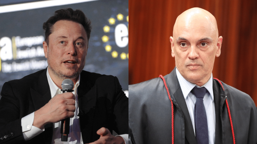 O empresário Elon Musk, dono da rede social X (antigo Twitter), atacou o ministro Alexandre de Moraes, do TSE e do STF