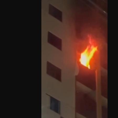 Incêndio em apartamento de hotel em Fortaleza - Reprodução