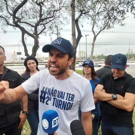 24.ago.2024 - Pablo Marçal fala após decisão da Justiça que bloqueia perfis