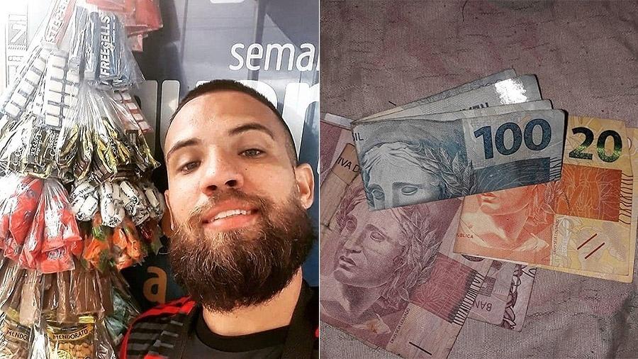 Ambulante Phellipe Guimarães recebeu nota de R$ 100 em vez de R$ 2 - Reprodução/Redes sociais