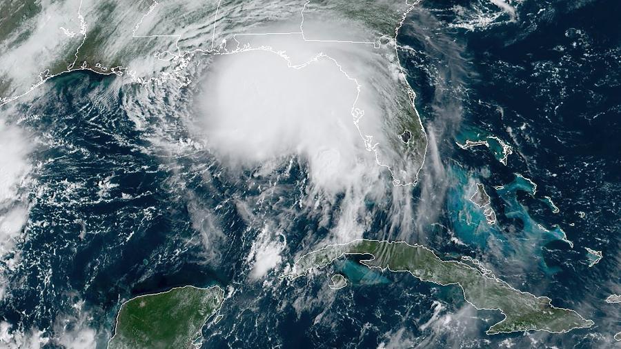 O furacão Sally está no Golfo do México, próximo do sul dos Estados Unidos - HANDOUT/AFP