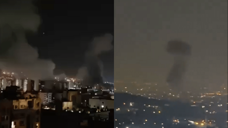 Vídeos mostram fumaça próximo a Teerã, no Irã, após ataque de Israel Vídeos mostram fumaça próximo a Teerã, no Irã, após ataque de Israel