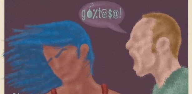 Imagem da campanha 'Chega de Fiu-Fiu', da ONG Think Olga; iniciativa despertou atenção da sociedade brasileira para problema velado, afirma Brenda Fucuta - Cecília Silveira via BBC Brasil - Cecília Silveira via BBC Brasil