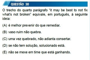 Questão 30 da prova da Unesp - Divulgação/Vunesp - Divulgação/Vunesp