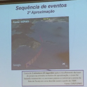 22.jan.2018 - Segunda aproximação do avião em que estava Teori; em vermelho, a rota - Luciana Amaral/UOL - Luciana Amaral/UOL