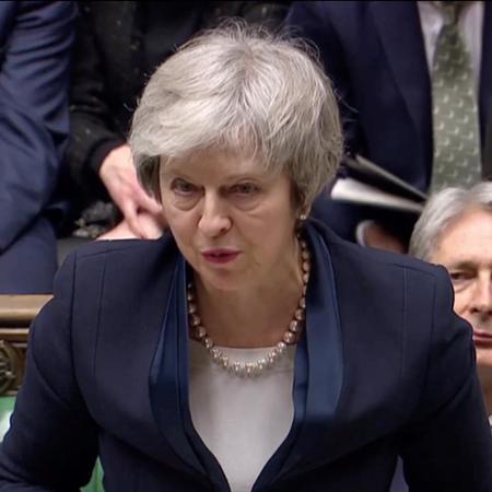 A primeira-ministra Theresa May após votar o acordo do Brexit, em Londres - Reuters