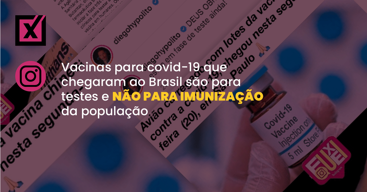 Vacina Lote Que Chegou Ao Brasil Sao Para Testes E Nao Para Imunizacao Da Populacao Ao Contrario De Post Anterior De Diego Hypolito