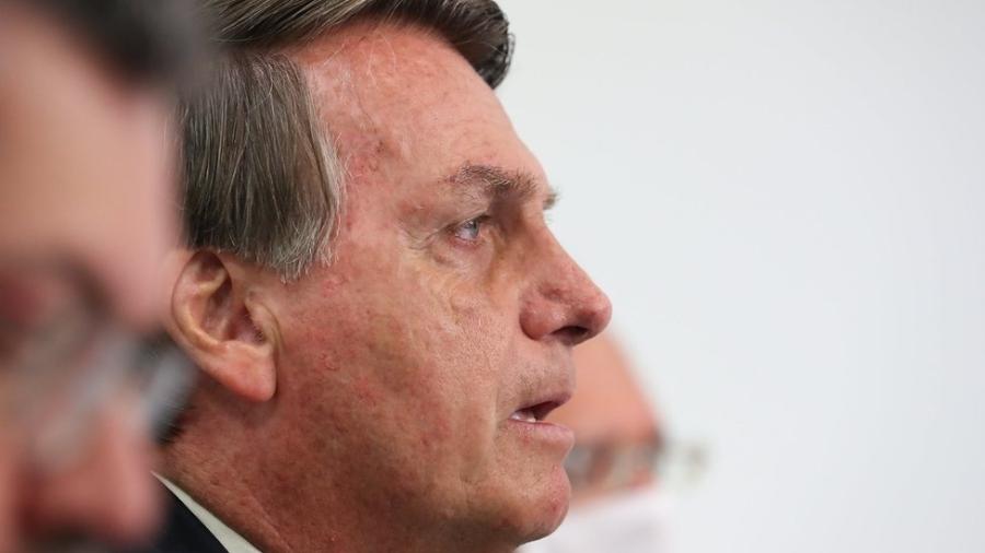 Bolsonaro desdenhou de pesquisas eleitorais que dão percentual de intenção de voto significativo a Lula - Marcos Corrêa/PR